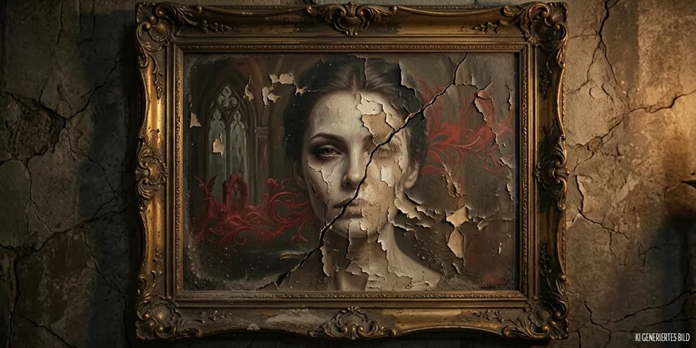 Gemälde mit einem zerfallenen Gesicht